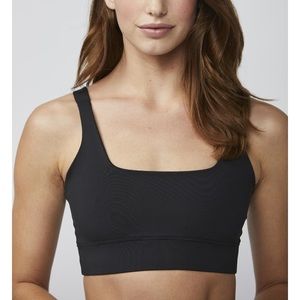 NWT black square neck DYI sports bra